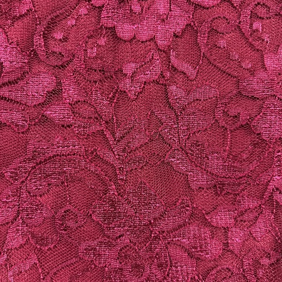 Mondschein Cocktail‎ Dress Women's Medium Maroon Satin Floral Lace Elegant Party - Picture 8 of 9